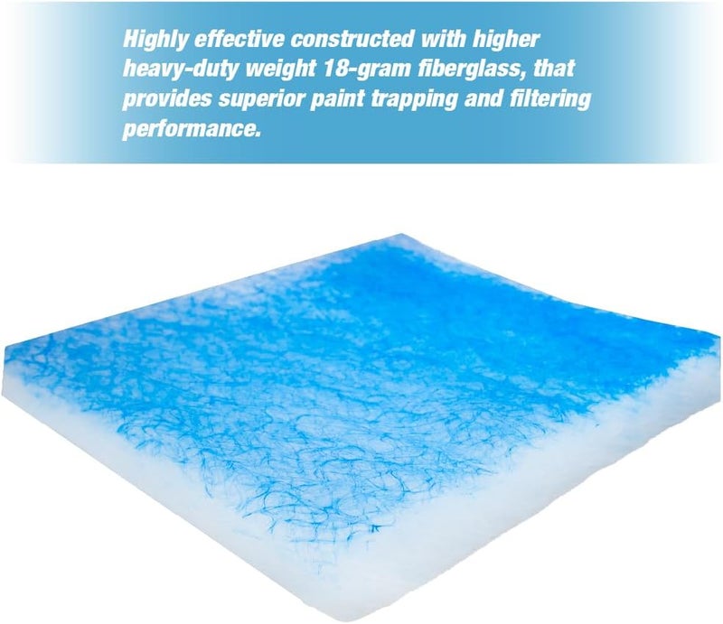LAUCO Paint Spray Booth Exhaust Filter Pad 20" x 20" x 2", 18 Gram Fiberglass Paint Arrestors - Captures Traps Overspray Paint Particles in Auto Car Autobody Refinish Booths (100 Pack) - Image 4